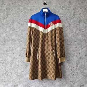 🚩steal authentic Gucci Women's Blue and Brown Bomber Jacket